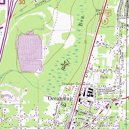 Topographic Map of Wolf Bay, FL