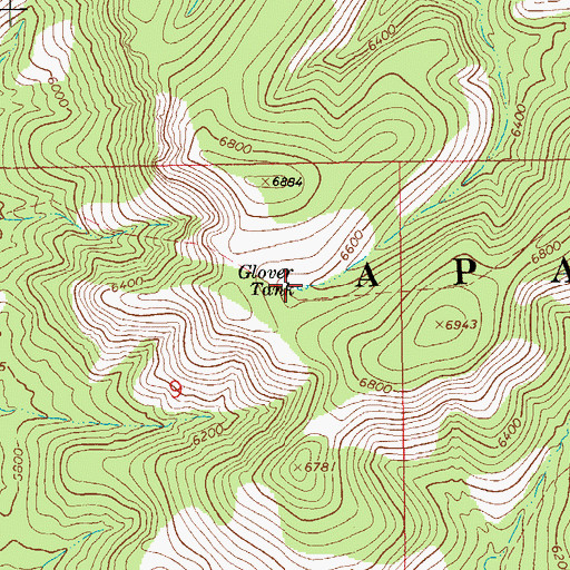 Topographic Map of Glover Tank, AZ