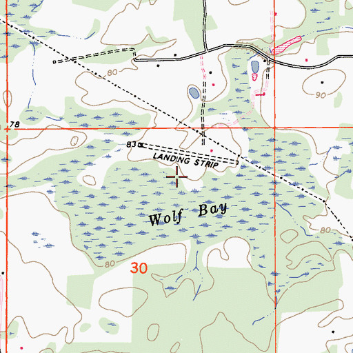Topographic Map of Wolf Bay, FL