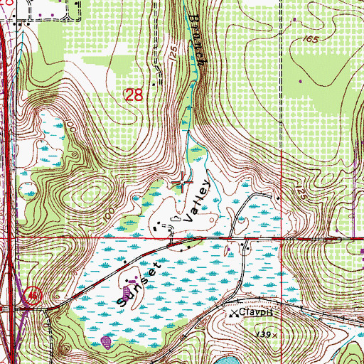 Topographic Map of Wolf Branch, FL