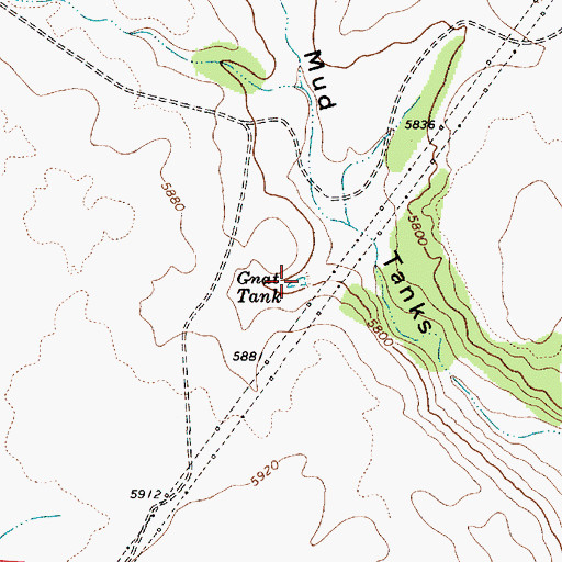 Topographic Map of Gnat Tank, AZ