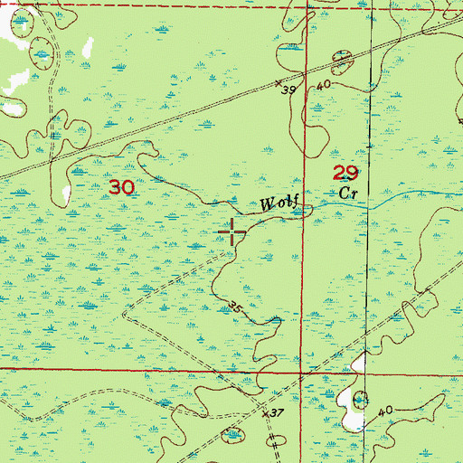 Topographic Map of Wolf Creek, FL