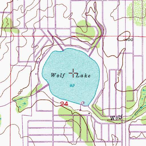 Topographic Map of Wolf Lake, FL