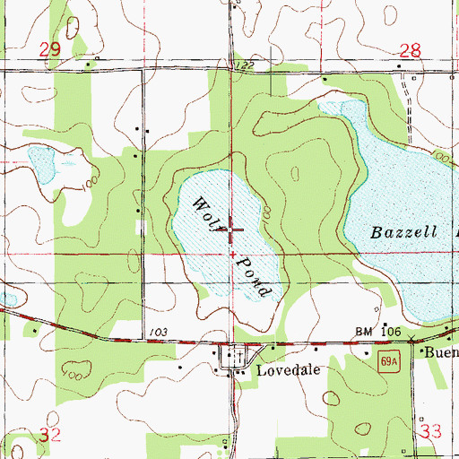 Topographic Map of Wolf Pond, FL