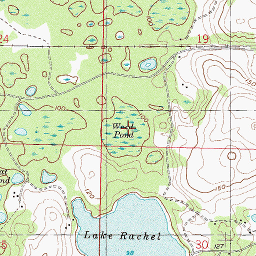 Topographic Map of Wood Pond, FL