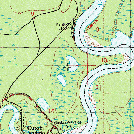 Topographic Map of Woodcock Lake, FL