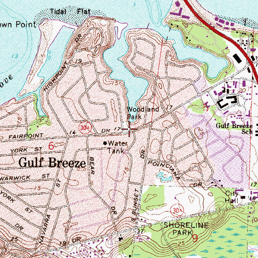 Topographic Map of Woodland Park, FL