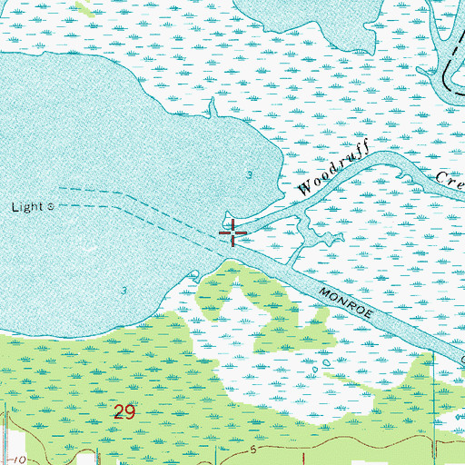 Topographic Map of Woodruff Creek, FL