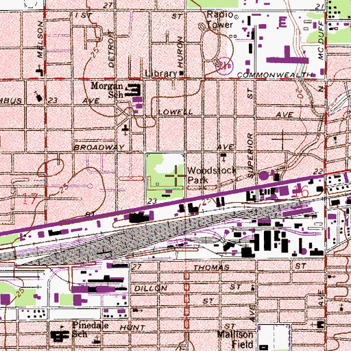Topographic Map of Woodstock Park, FL