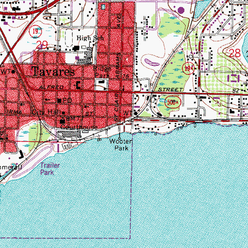 Topographic Map of Wooten Park, FL