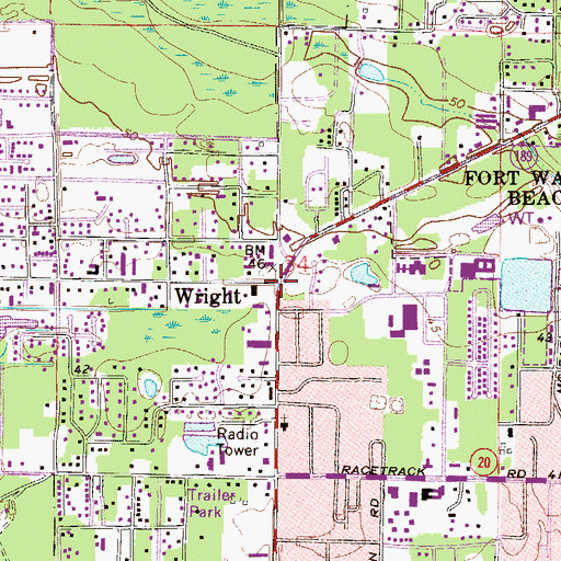 Topographic Map of Wright, FL
