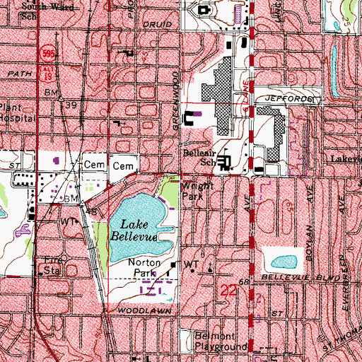 Topographic Map of Wright Park, FL