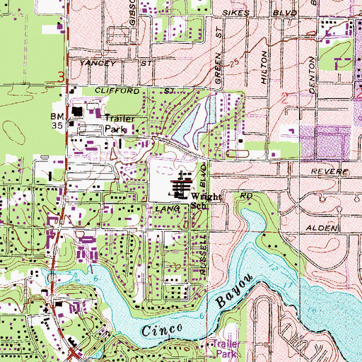 Topographic Map of Wright Elementary School, FL