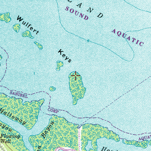 Topographic Map of Wulfert Keys, FL