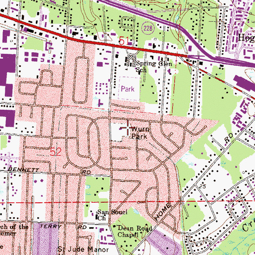 Topographic Map of Wurn Park, FL