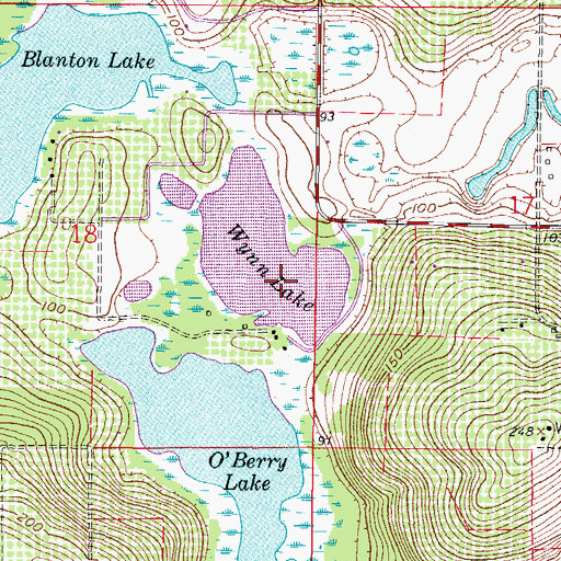 Topographic Map of Wynn Lake, FL