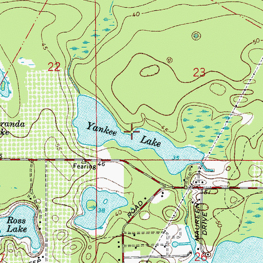 Topographic Map of Yankee Lake, FL