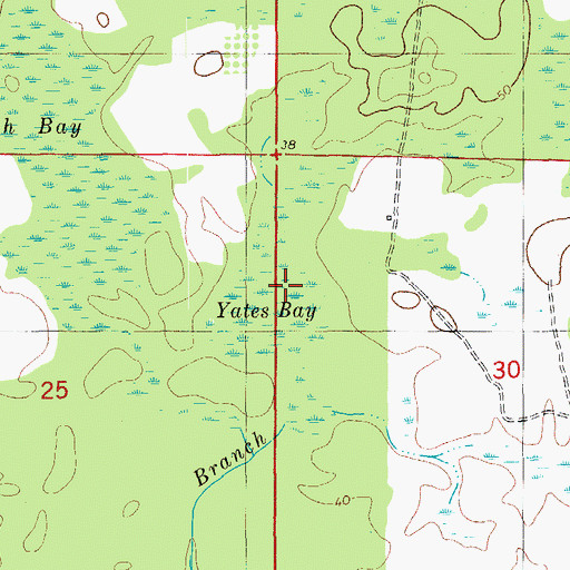 Topographic Map of Yates Bay, FL