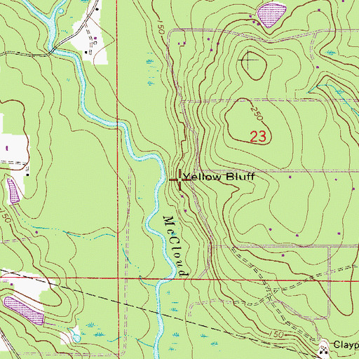 Topographic Map of Yellow Bluff, FL