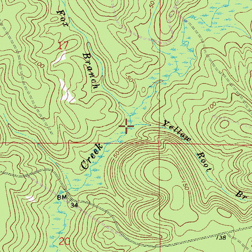 Topographic Map of Yellow Root Branch, FL