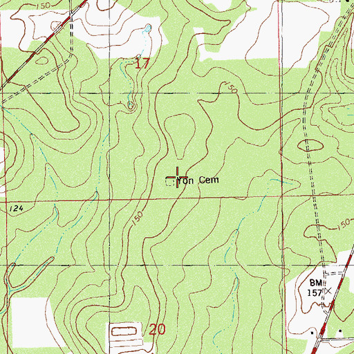 Topographic Map of Yon Cemetery, FL