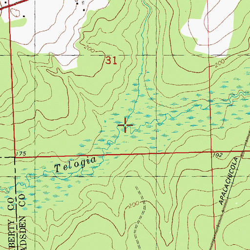 Topographic Map of Yon Creek, FL