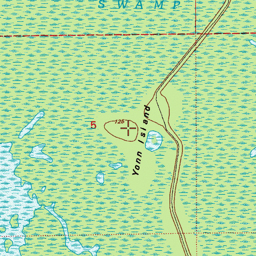 Topographic Map of Yonn Island, FL