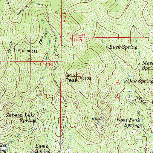 Topographic Map of Goat Peak, AZ