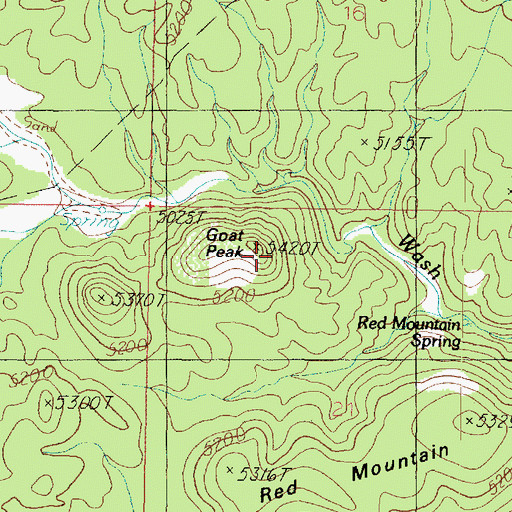 Topographic Map of Goat Peak, AZ