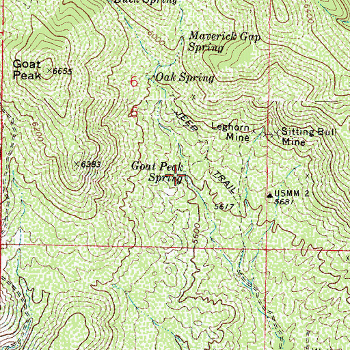 Topographic Map of Goat Peak Spring, AZ