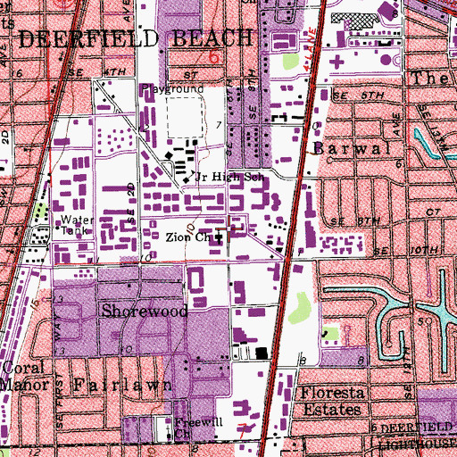 Topographic Map of Zion Church, FL