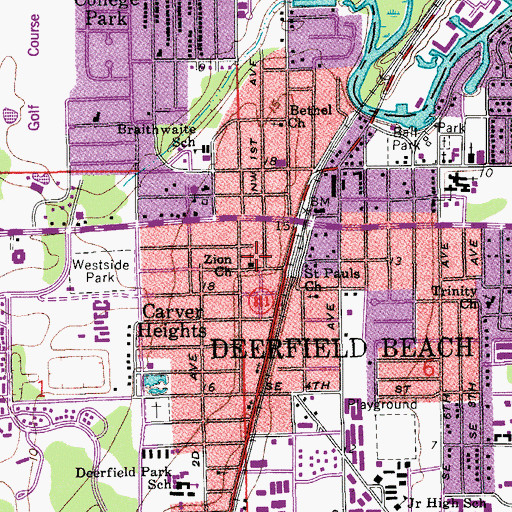 Topographic Map of Zion Church, FL