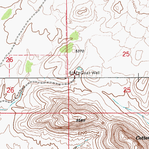 Topographic Map of Goat Well, AZ
