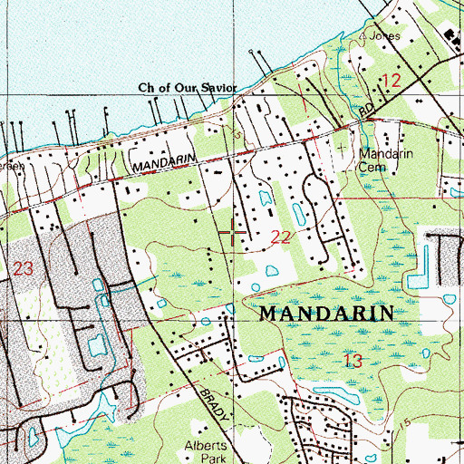 Topographic Map of Samuel Fairbanks Grant, FL