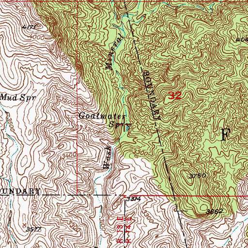 Topographic Map of Goatwater Spring, AZ