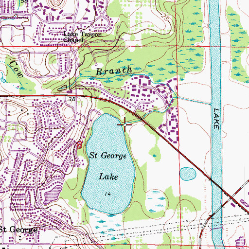 Topographic Map of South Creek, FL