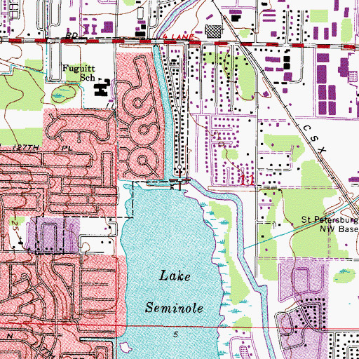 Topographic Map of Long Bayou, FL