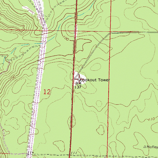 Topographic Map of Weaver Creek Lookout Tower, FL