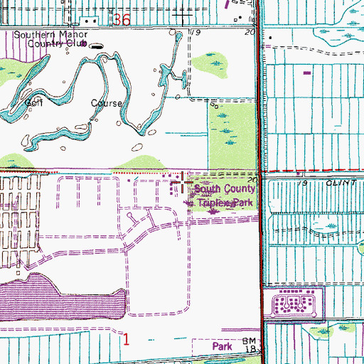 Topographic Map of South County Triplex Park, FL