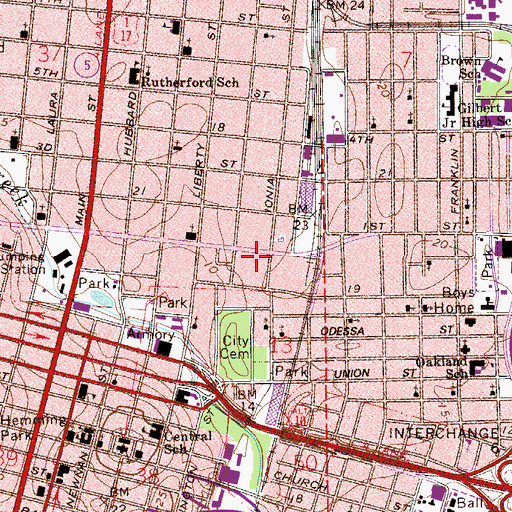Topographic Map of Duval County, FL