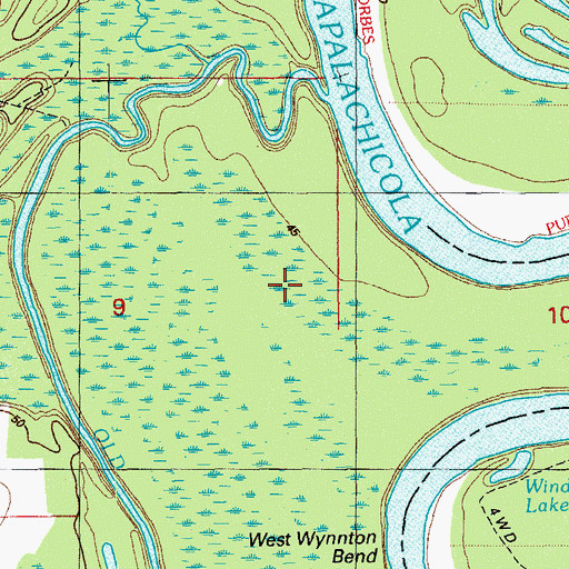 Topographic Map of Hicks Creek, FL
