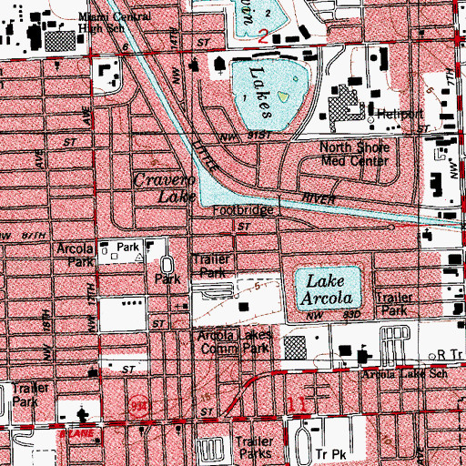 Topographic Map of Arcola Park, FL