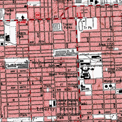Topographic Map of Holy Redeemer Church, FL