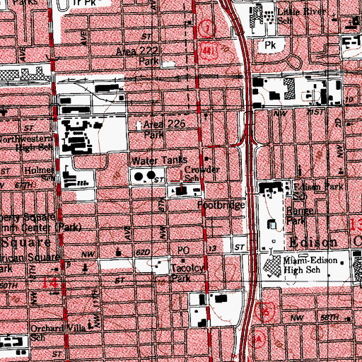 Topographic Map of Crowder School, FL