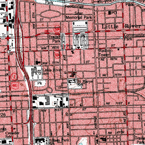 Topographic Map of Saint Marys Cathedral, FL