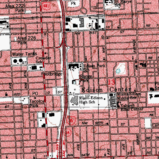 Topographic Map of Range Park, FL