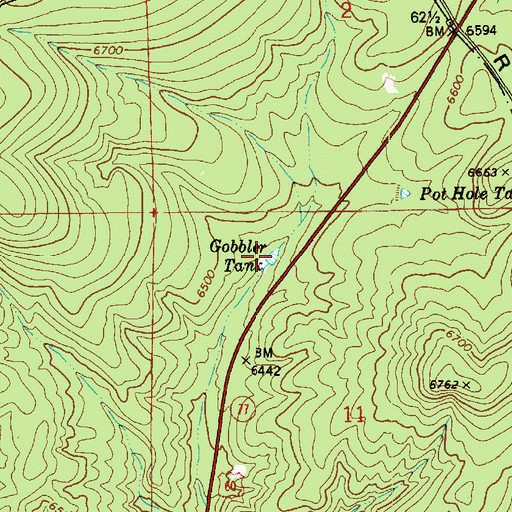 Topographic Map of Gobbler Tank, AZ