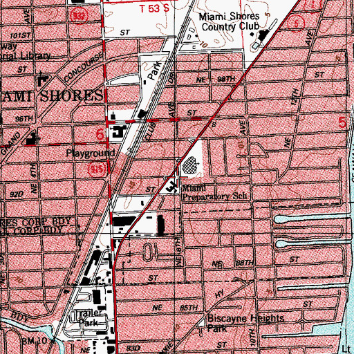 Topographic Map of Miami Preparatory School, FL