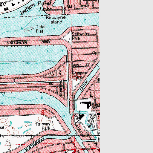 Topographic Map of Crespi Park, FL