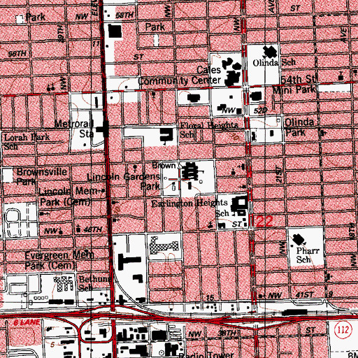 Topographic Map of Lincoln Gardens Park, FL